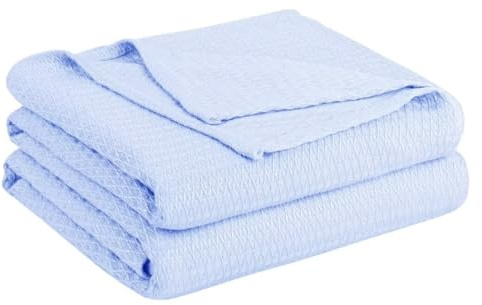 PJLJC Sommerdecke - selbstkühlende Bambus Decke für Erwachsene Kinder, Kühldecke die Körperwärme absorbieren, um in heißer Nacht kühl zu halten, Sommer-kühle Decken Blau 150x200cm