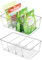 AOLLEN 2 Piezas Organizador Nevera Transparente, Organizador Frigorifico Apilable con 8 Compartimentos, Cajas Organizadoras Cocina Almacenamiento para Refrigerador, Despensa, Armarios