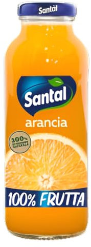 Santal Succo 100% Frutta Gusto Arancia Confezione da 24 Bottiglie da 250 ml
