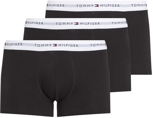 Tommy Hilfiger Herren 3er Pack Boxershorts Trunks mit Logobund, Mehrfarbig (Th Wht/Th Wht/Th Wht), M