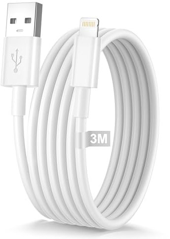 Cavo iPhone A-pple Certificato MFi 3M, Cavo Caricatore iPhone 3 Metri Cavo Lightning USB Cavo Ricarica iPhone Cavetto iPhone Filo Caricatore iPhone Cavo USB per iPhone 14 13 12 11 Pro Max XR 8 7 iPad