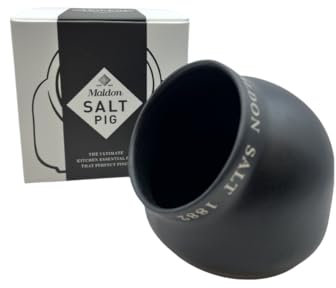 Maldon Salt - Ceramic Salt Pig | Made of Quality Ceramic with a Classic Design | Perfect Addition to The Kitchen or Dining Room | Black