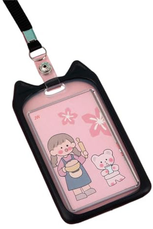 YUGSHNKFC Silikon-Kartenhalter schützen und personalisieren Sie Ihre Karten mit dieser Cartoon-Katzenohr-Form, Schwarz