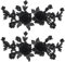 2 Pcs Flower Embroidery Lace Applique Black Embroidered Floral Appliques Embroidered Iron on Patch Rose Sew on Patches for Jeans Sweater Hats Shoes Bags DIY Sewing Crafts