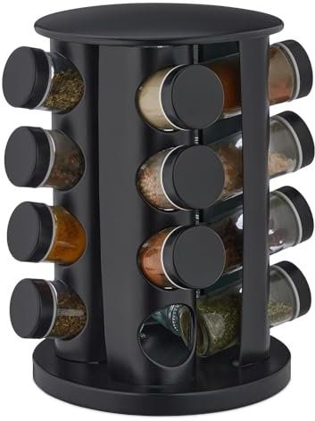 YIHANSS Spice Rack Condiment Holder Carousel Spice Rack Can Hold 16 Jars Rotatable Stainless Steel Spice For Kitchen Kitchen Storage Spice Organiser