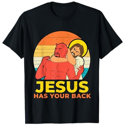 Jesus Has Your Back Jiu Jitsu, cadeau amusant chrétien rétro T-Shirt