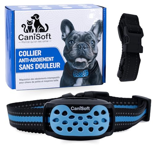 Collier Anti Aboiement Chien – sans Choc, sans Douleur, Vibrant et Intelligent – Dressage Doux et Efficace – Adapté aux Chiens Petits et Moyens – Idéal pour Chiots – Rechargeable et Étanche