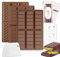 Diaxilu Schokoladenform Silikon, 6 Tafeln Tief Schokoladentafel Silikonform mit Schaber und Tasche und Aufkleber, Schokolade Form für Schokolade Praline Süßigkeiten (3 Stück Schokoladenform Set)