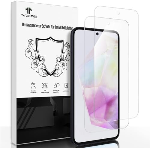 Schutzfolie für Panzerglas für Samsung Galaxy A35 5G, 2 Stück [2,5D Gebogene Kante] [Sensible Berührung] Handy Display Folie, [9H Härte] [HD Klar] [Anti-Kratzen] Schutzglas für Samsung Galaxy A35