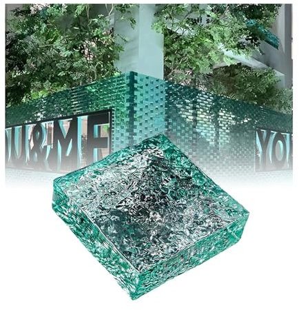 ZNQNDSR Dekorative Glasbausteine für Wände, Kristallklare Rechteckige Ziegel Mit Wärmedämmung Für Bars, Hotels Und Büros(Light Green)