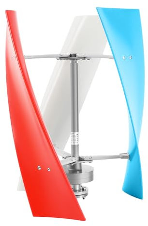 MIIWWOWO 400W Windrad Stromerzeugung Windturbinen Generator Wind Turbine, Kleinwindkraftanlagen mit Controller, Windkraftanlage Vertikal Komplett Set für Boote, Pavillons, Hütten, Mobile Häuser (24V)