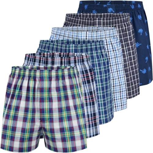 City Life 3er, 6er, 9er Pack Herren Boxershorts Shorts Boxer Webboxer Sparpack S-4XL, Farbe:6er Pack D05, Grösse:M