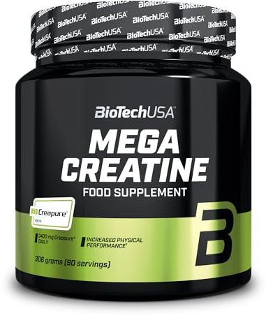 BioTechUSA Mega Creatine │ Creapure® Markenformel │ Mikronisierte Formel │ Außergewöhnliche Reinheit und Zuverlässigkeit, 306 g, ohne Geschmack