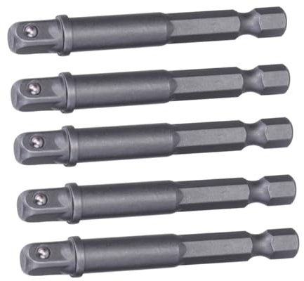 TOBBOMEY 5 Piezas De Manguito De Mango Hexagonal Manguito De Zócalo Universal De Biela Barra De Extensión Plateada