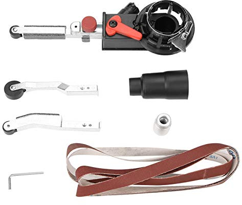 Belt Sander Sanding Adapter, Professional Tube Sanding Attachment Easy Assembling Polisher Pipe Sander Tool for Electric Angle Grinder Converter 14mm