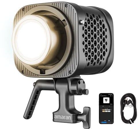 amaran Halo 300x 305W Bi-Color COB LED Videoleuchte | 16200 Lux@1m, All-in-One Monolight, AC-Netzkabel, Metall Bowens Mount, CRI 96+, TLCI 97+, DMX, App Steuerung