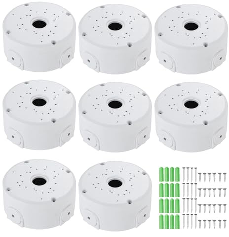 8 Stück Kamera Anschlussdose Wasserdichte Abzweigdose Universal Montagebox Wasserdicht Halbkugelförmige Uberwachungskameras Anschlussdosen für Kameras Innen und Außenbereich