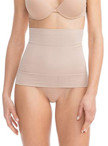 FarmaCell Shape 605 (Beige, M) Figurformender Bauchgurt/Miedergurt hohe Taille aus Mikrofasern