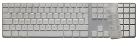 MiNGFi Silikon Tastatur Schutz Abdeckung für Apple USB verkabelt Keyboard mit Ziffernblock (2007-2016) Modell A1243 EU/ISO Tastaturlayout - Transparent