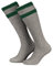 Piarini 45 46 1 Paar Herren Trachtenstrümpfe Trachtensocken Zopfmuster Trachtenstutzen Umschlag Wolle lang Grau Tanne