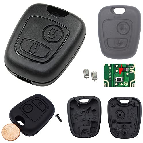 Peugeot Boxer 2 x Boitier de clé télécommande de rechange 206 207 306 307 Expert + 4 x Bouton poussoir mikrotaster Clés de Voiture Neuf