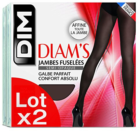 Dim Femme Diam's Jambes Fuselées X2 Collant, Noir, M EU
