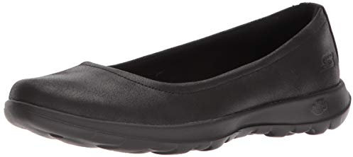 Skechers Women's Go Walk Lite - Gem Closed Toe Ballet Flats, Black Black Textile Trim Bbk, 6.5 UK