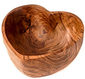 Windalf rustikale Holzschale Lucy 17 cm Geschenkkorb Herzschale Schmuckschale Handarbeit Wurzelholz