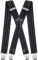Decalen Hosenträger für Herren Breit 4 cm mit sehr Starken 4 Metall Clip Lang Einheitsgröße für Männer und Damen Einstellbar und Elastisch X Style (Grau Schwarz)