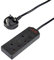 Invero 2 Way Gang Power Mains Extension Lead Cable 2M - Surge Protected, Neon Indicator & British Approved 13A Amps - 2 Metre Black
