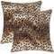 CARRIE HOME Zierkissenbezüge aus weichem Plüsch-Kunstfell, Leopardenmuster, für Zuhause, Couch, Sofa, 2 Stück, 50,8 x 50,8 cm