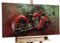 KunstLoft Metallbild 3D | 100% HANDGEFERTIGT | 100x50x6,5cm | Wandbild Metall Deko 'Eisernes Pferd' | Motorrad | Grau Rot | Metall Wanddeko Wohnzimmer