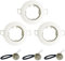 KingYH 3 Pack Round Recessed Spotlights Downlight Bezel Trim Ring Fitting GU10 Light Mounting Frame with GU10 Lamp Holder for Ceiling Spotlight MR16 and 50 mm Bulb Halogen Light Fitting White