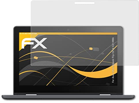 atFoliX Screen Protector compatible with Asus Chromebook Flip C214 C214MA Screen Protection Film, anti-reflective and shock-absorbing FX Protector Film (2X)