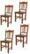 Tommychairs - 4er Set Stühle Silvana für Küche und Esszimmer, Robuste Struktur aus Buchenholz, in der Farbe Helles Nussbraun lackiert und Sitzfläche aus Holz