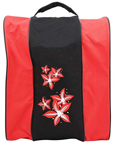 Keenso, Borsa da Skate, Zaino in Nylon a 3 Strati per Pattini a rotelle Zaino Casual Borsa Monospalla per Il Tempo Libero Zaino Sportivo(Red)