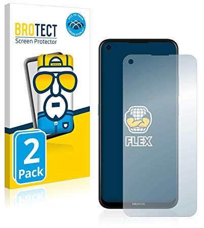 BROTECT 2 Stück Full-Cover Schutzfolie für Nokia 5.4 Full-Screen Displayschutz-Folie [3D Curved, Anti-Fingerprint, Kristall-Klar]