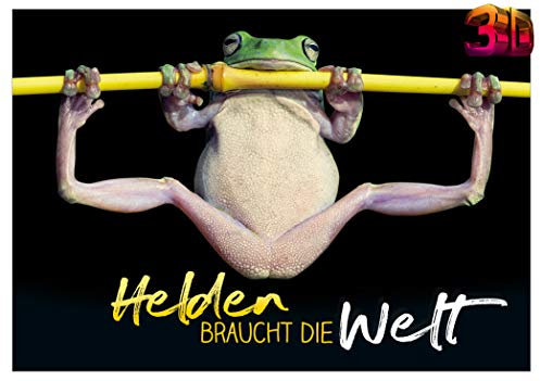 KE - 3D Effekt Geburtstagskarte, Lustige Postkarte mit allgemeinem Spruch, 150x105mm Format - Motiv: Frosch