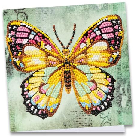 Ideen mit Herz Diamond-Painting-Grußkarte | 16 x 16 cm | 370 g/m² | inkl. Umschlag & Werkzeug (Schmetterling)