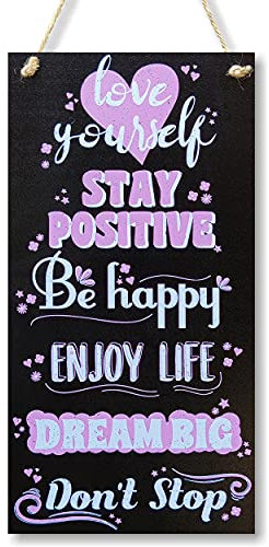 CARISPIBET Love yourself Home signs inspirational decorative plaques novelty gift decoration sign 12 x 6