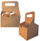 C-Store Packaging 4 Cup Drink Carrier with Handle | Kraft Paperboard Cup Holder | Disposable Cup Holder for Hot or Cold Drinks | Cup Carrier for Food Delivery Services, Uber Eats, Door Dash (50)