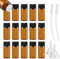 ZEOABSY 100 Stück Kleine Leer 5ml Braunglas Flasche mit Öffnungsreduzierer, Braun Tropfflasche mit Schwarz Schraubverschluss Glasflaschen für Ätherisches Öle Essenzen Aromatherapie