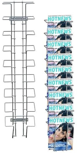 DisplayLager - Wandhalter für Prospekte/Zeitschriften/Magazine (9 x A5)