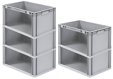 SparSet 5x Eurobox NextGen Store | HxBxT 32x40x60cm | 65 Liter | Seite offen | Eurobehälter, Transportbox, Transportbehälter, Stapelbehälter