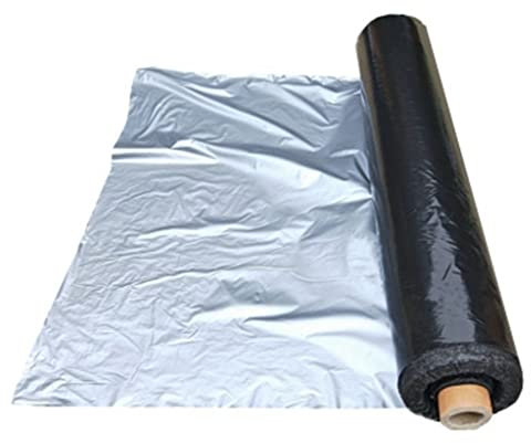 Película De Mantillo De Plástico Negro Plateado, Película De Cubierta De Suelo For Agricultura De Invernadero De Jardín, Invernadero De Protección Contra Heladas For Mantener El Control De Malezas Cal