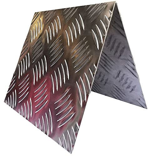ZOENAE Aluminium Tread Plate Used In Truck Buildings Vehicles Ships Aircraft Anti-Slip Floors 5 Bars Textured Aluminium Checker Tread Plate 2PCS (Size : 200 * 200 * 2mm)