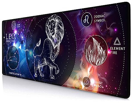 Erweitertes großes Mauspad für Schreibtischunterlage, Büro, rutschfeste Gummiunterseite, große Tastatur, Schreibtischunterlage für Computer, PC, Laptop, 80 x 30 cm (Leo Galaxy)