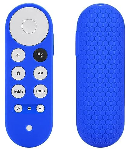 TOKERSE Remote Cover for Chromecast with Google TV HD 2022 / 4K 2020 Remote - Anti Slip Silicone Protective Case Skin Sleeve for Chromecast with Google TV Voice Remote Control - Dark Blue