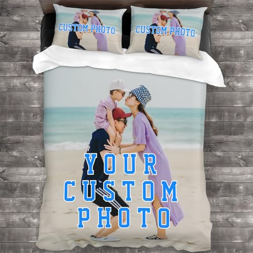 Bbflyper Bettwäsche 220x240 Personalisiert,Individueller Bettbezug mit Eigenem Foto,Bettwäsche Selber Gestalten für Freunde,Geburtstag,Jahrestag