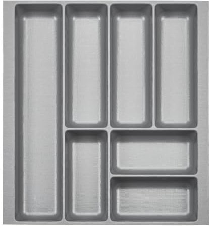 Orga-Box 2 Besteckeinsatz Tiefe: 461 x Breite: 409 mm silbergrau mit Canvas Struktur für 50er Nobilia Schublade bis 07/2012 (BITTE MESSEN SIE IHR SCHUBLADENINNENMAß!)